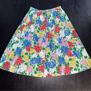 Vintage ORVIS MIDI Floral Skirt Large Made In USA‎